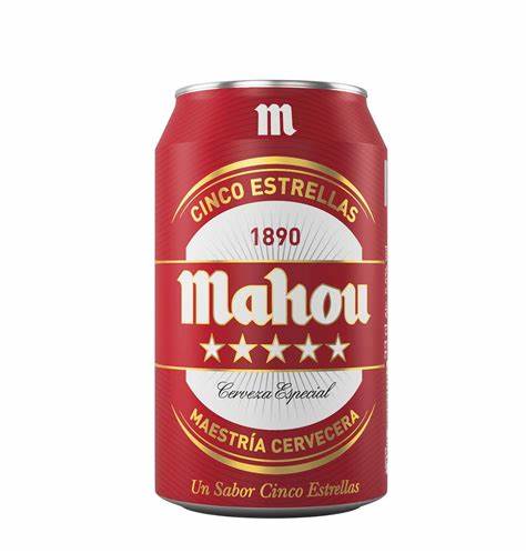 Cerveza Mahou 5 Estrellas Lata de 330 ml.