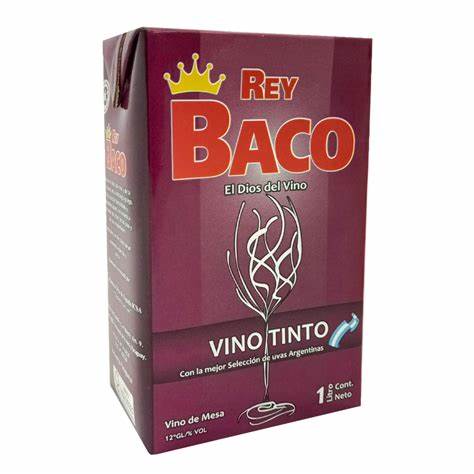 Vino Tinto Rey Baco Tetra de 1.000 ml.