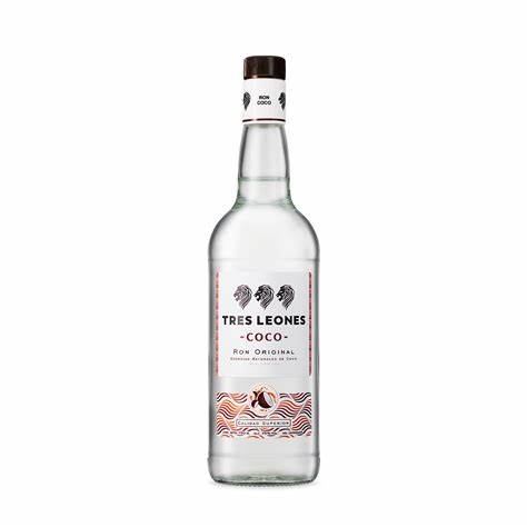 Ron Tres Leones Natural Coco de 750 ml.