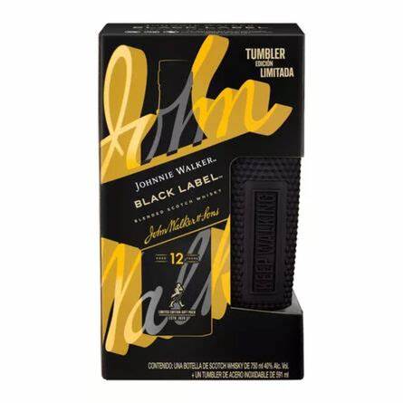 Whisky Johnnie Walker Black Label de 1.000 ml + 1 Tumbler.
