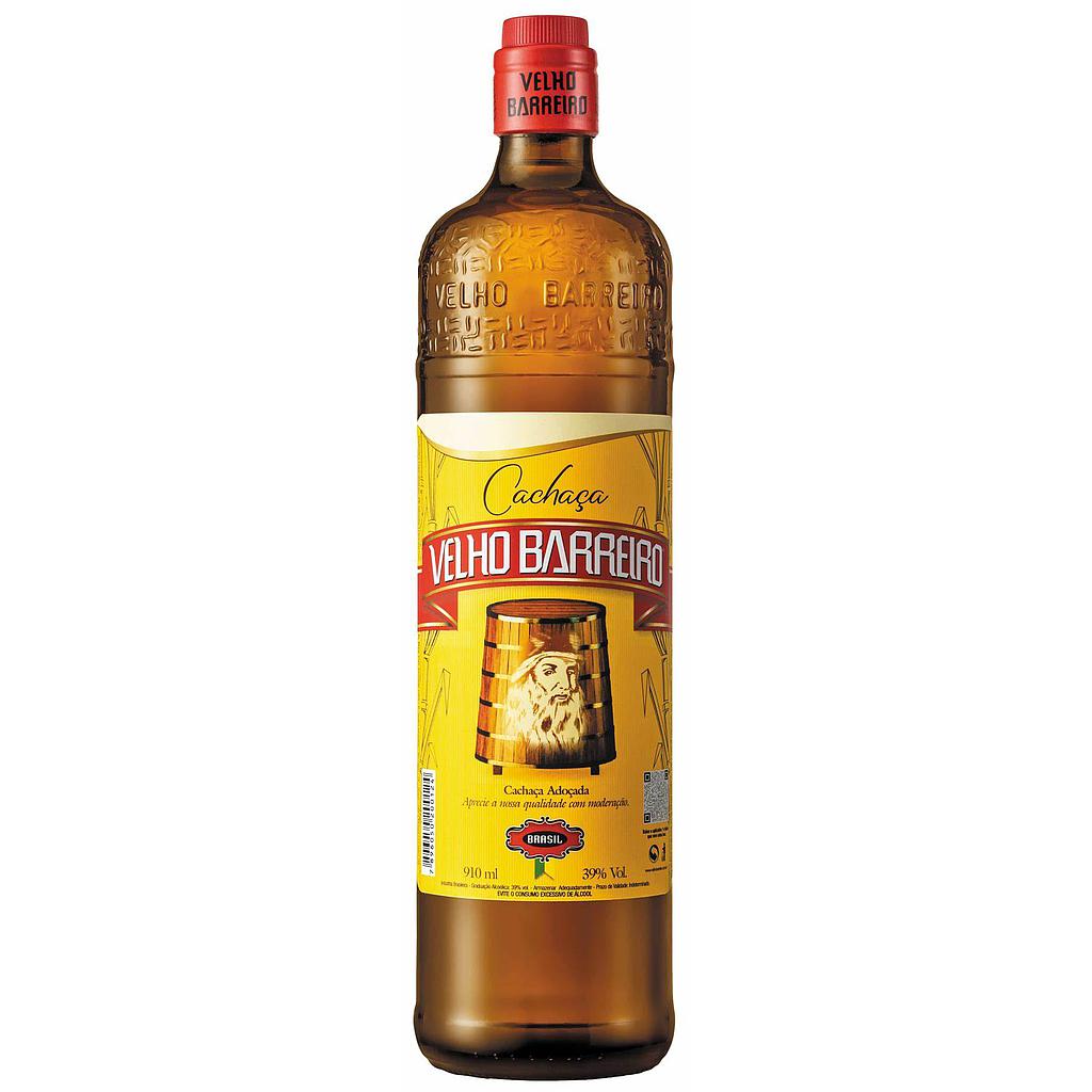 Cachaza Velho Barreiro Tradicional de 910 ml.