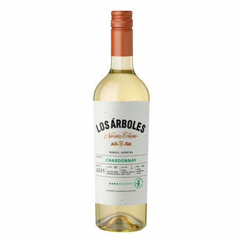 Vino Blanco Los Arboles chardonnay de 750 ml.