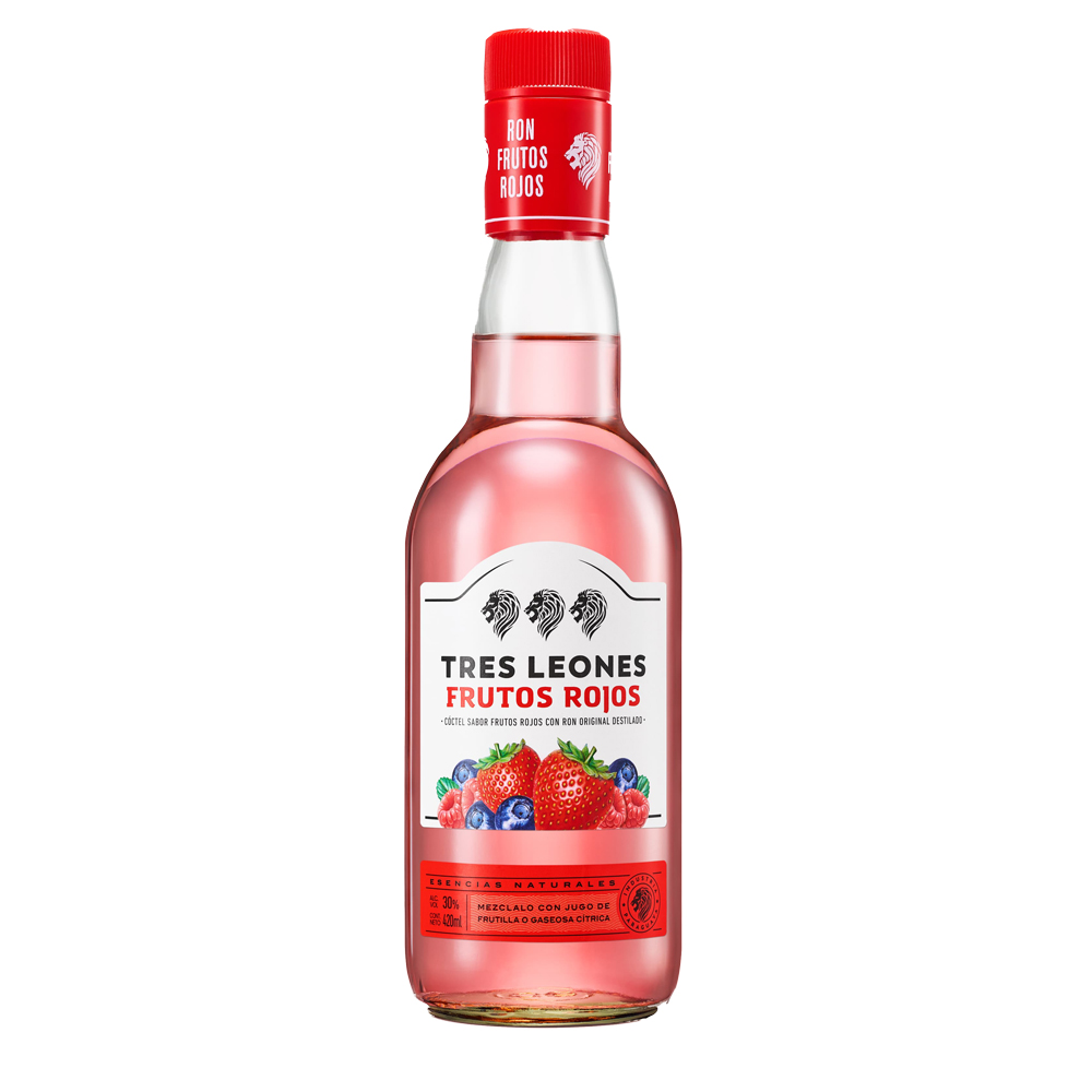 Ron Tres Leones Frutos Rojos de 420 ml.
