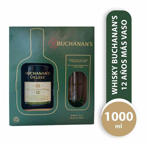 Whisky Buchanans de 1.000 ml + Vaso.