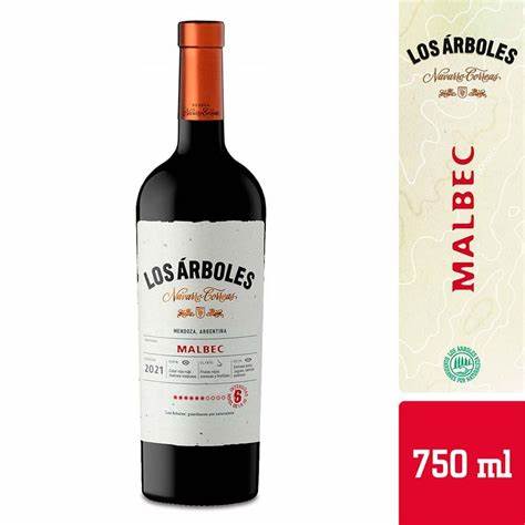 Vino Tinto Los Arboles Malbec de 750 ml.