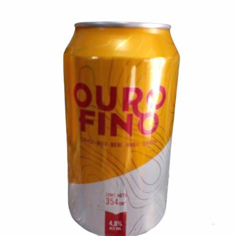 Cerveza Ouro Fino lata de 354 ml.