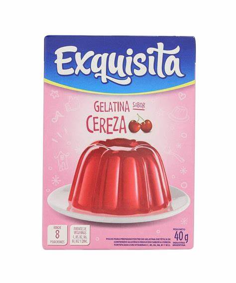 Gelatina Exquisita Cereza de 40 gr.