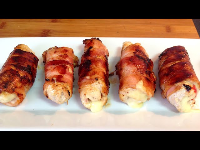 Rollitos de pollo, panceta y queso mozza(5unids.)