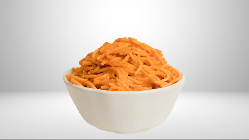 Fideos spaghetti en salsa roja(guarnición)