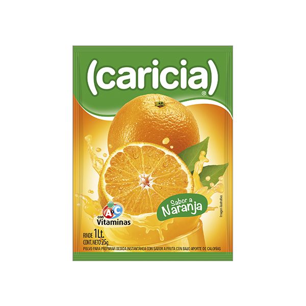 REFRESCO CARICIA NARANJA X 25 GR