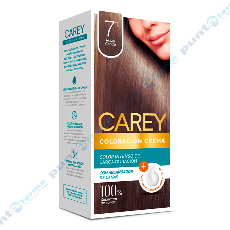 TINTE PARA CABELLO CAREY RUBIO CENIZA 7,1
