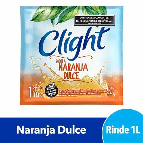 Refresco en Polvo Clight Naranja Dulce Vitamina C+D de 7.5 gr.
