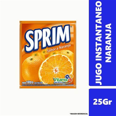 Jugo en Polvo Sprim Naranja de 25 gr.