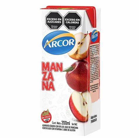 Jugo Arcor Tetra Manzana de 200 ml.