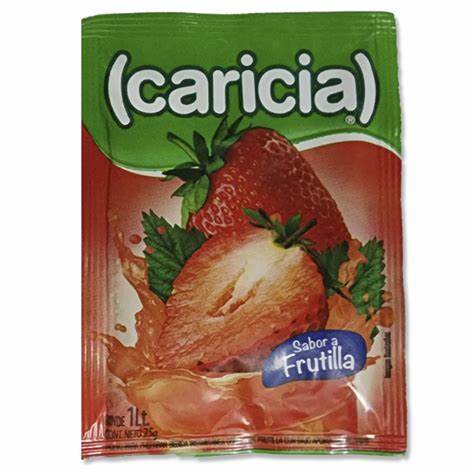 Refresco en Polvo Caricia Frutilla de 20 gr.